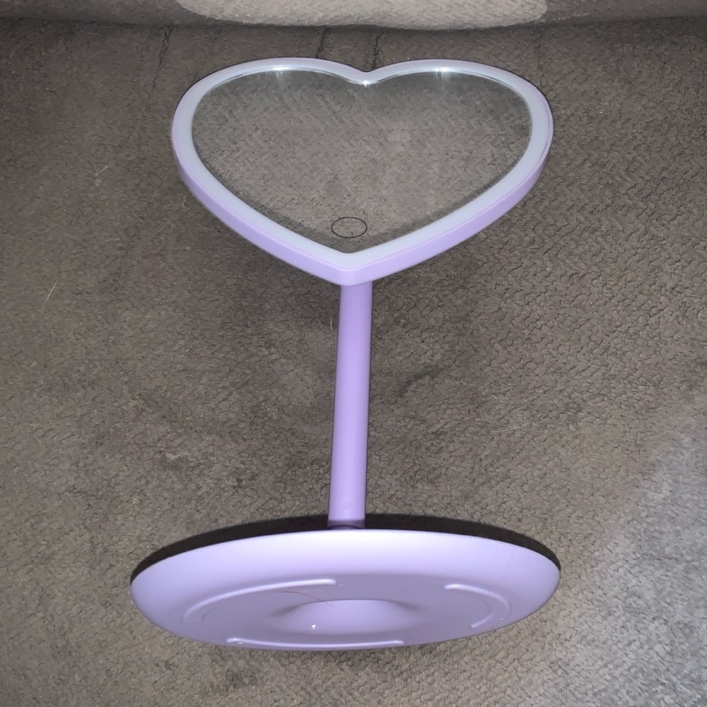 Heart-Shaped Purple Vanity Desk Makeup Mirror